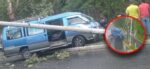 (VIDEO) Microbús choca contra poste de tendido eléctrico en San Miguel Petapa