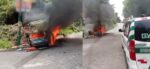 Controlan incendio en vehículo en ruta a Villa Nueva