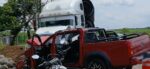 Fuerte accidente: Pickup y tráiler impactan en Retalhuleu