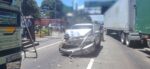 Vehículo choca contra bus en la ruta Interamericana