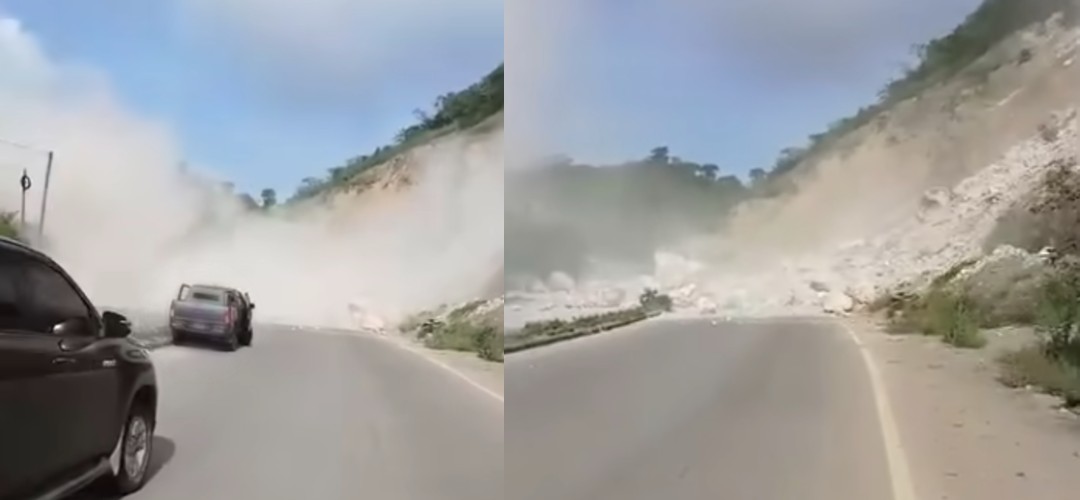 Precaución: Derrumbe bloquea el paso en la ruta al Atlántico
