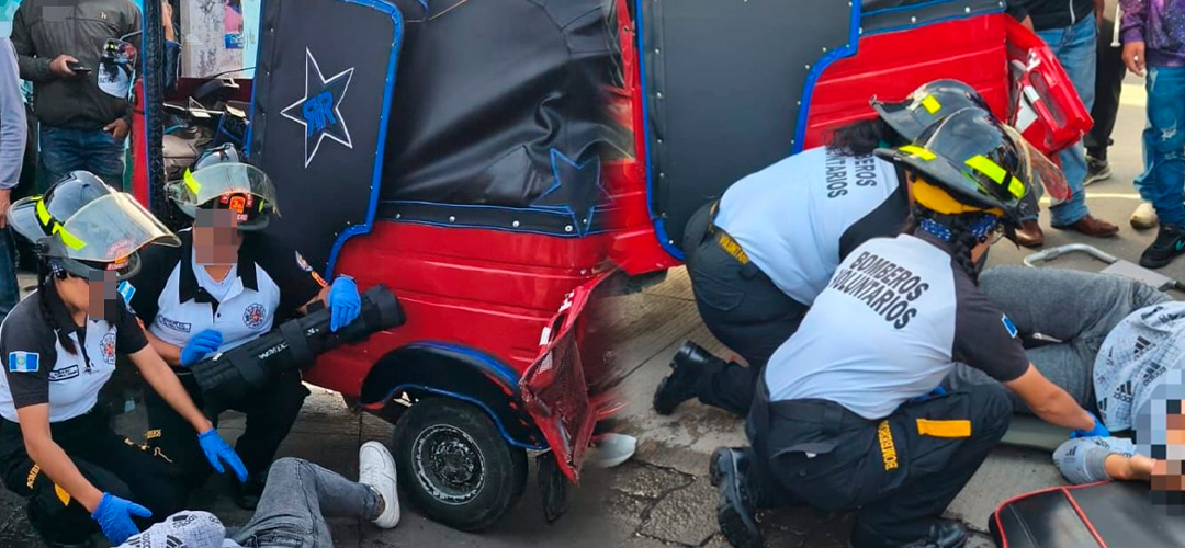 Piloto de tuc tuc resulta herido tras colisión en Chimaltenango