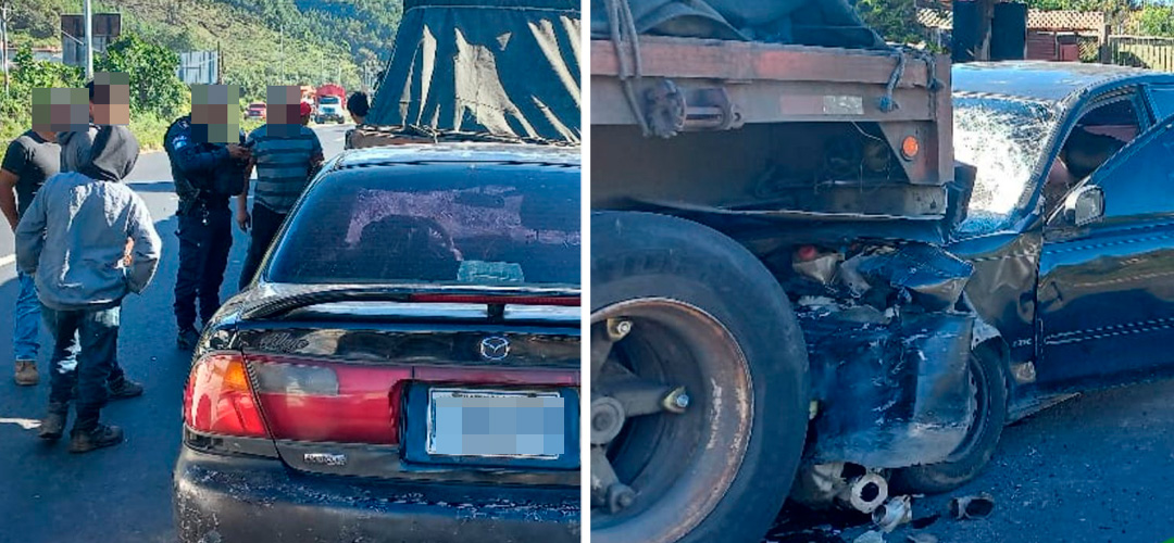 Camión y vehículo colisionan en ruta Interamericana