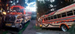 Reportan un bus empotrado en ruta Interamericana