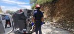 Precaución: Microbús vuelca en la ruta al Atlántico  