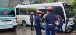 Bus impacta contra paredón en la ruta al Atlántico