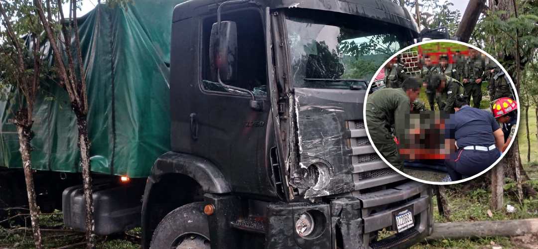 Fuerte accidente de camión militar deja varios soldados heridos en ruta a Flores, Petén