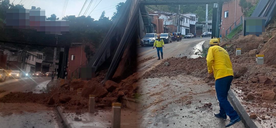 Reportan derrumbe en km 8.5 de la carretera a Muxbal