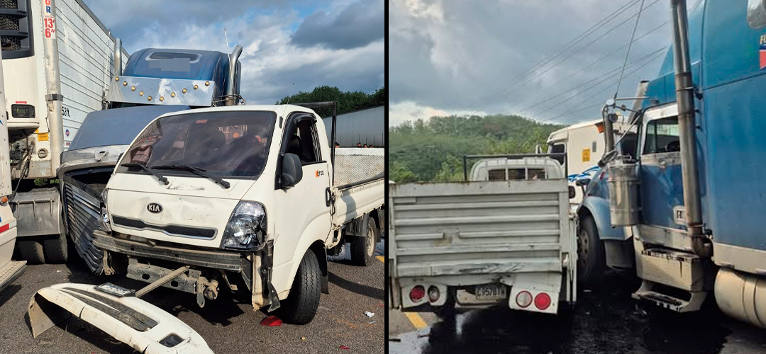 ¡Urgente! Tráiler colisiona con vehículos en Cocales, Suchitepéquez