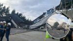 Tráiler derriba pasarela en calzada Raúl Aguilar Batres y provoca cierre total hacia la ciudad de Guatemala