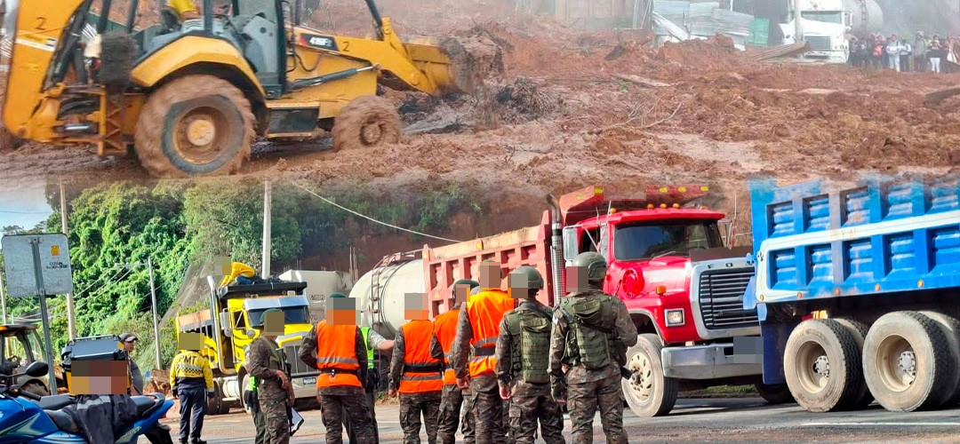 Precaución: Derrumbe bloquea Carretera a El Salvador