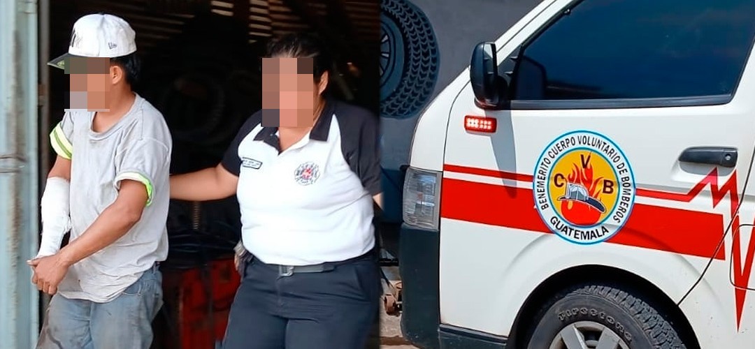 Explosión de neumático deja a hombre herido en Santa Lucía Cotzumalguapa