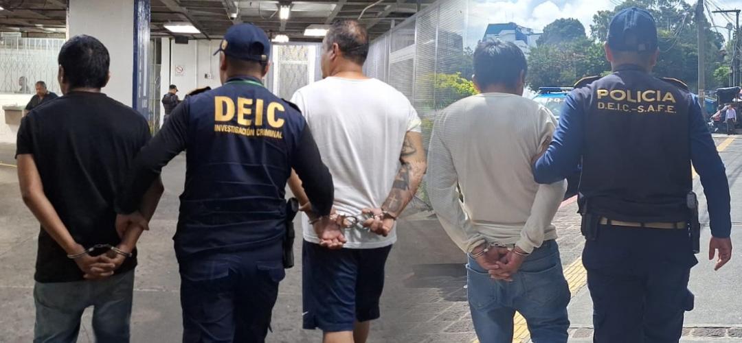 Tres deportados capturados al arribar a Guatemala por delitos graves pendientes