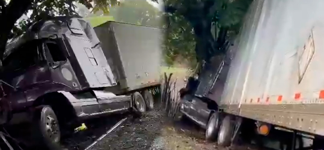 Tráiler colisiona contra árbol en ruta al Atlántico