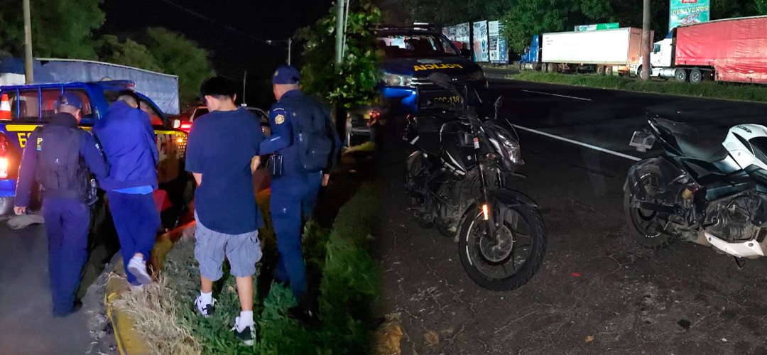 Dos menores son remitidos con motos robadas en ruta al Pacífico