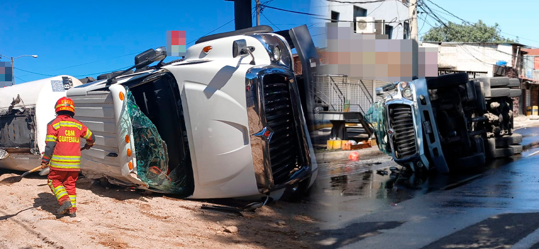 ¡Urgente! Pipa con combustible vuelca en el Periférico