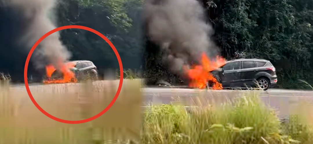 Vehículo prende en llamas en autopista Palín-Escuintla
