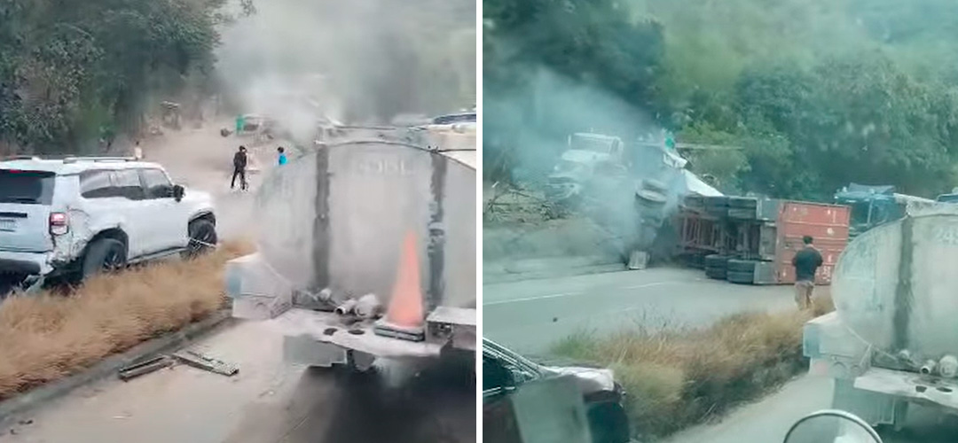 ¡Urgente! Tráiler embiste varios vehículos en ruta al Atlántico