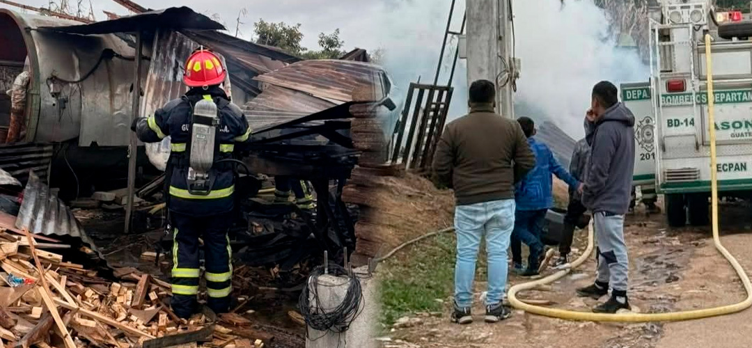 Bomberos controlan incendio en carpintería de Tecpán
