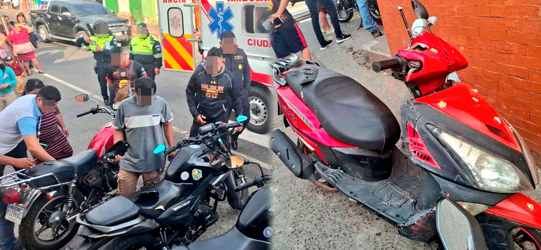 Accidente deja dos heridos en San Juan Alotenango, Sacatepéquez