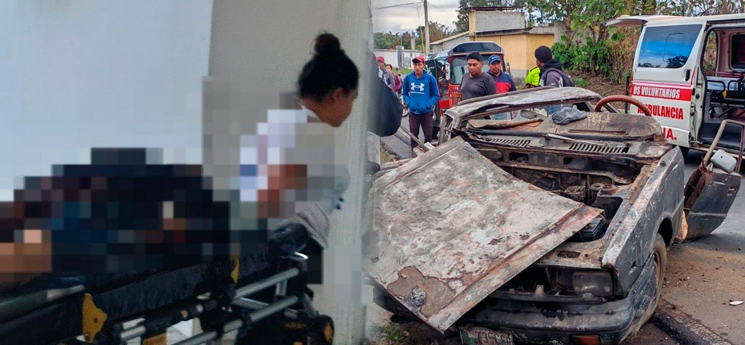 Mujer resulta herida tras accidente en Yepocapa, Chimaltenango