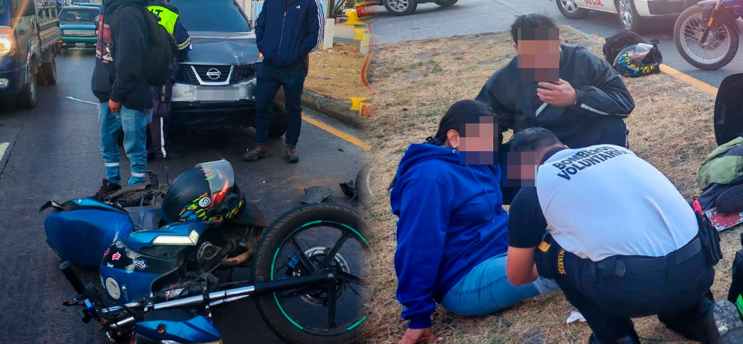 Reportan colisión entre motocicletas en Palín, Escuintla