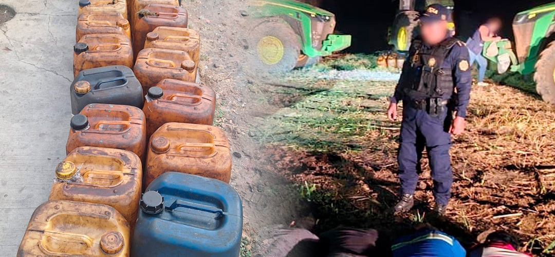 PNC captura a ocho hombres en Retalhuleu por robo de combustible