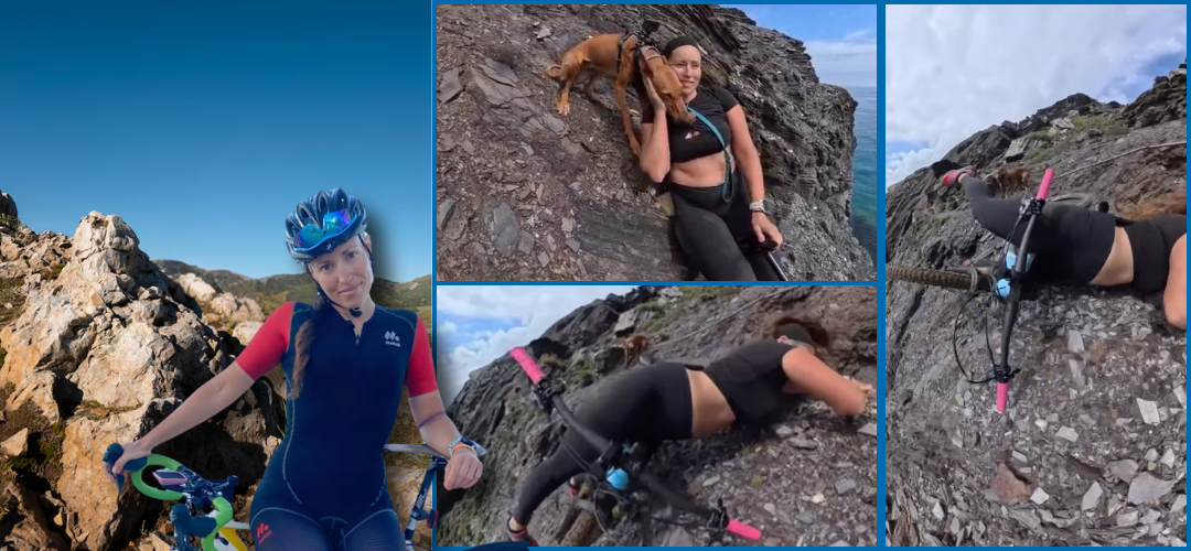 Captado en cámara: ciclista pierde el control y cae cerca de un barranco durante su recorrido