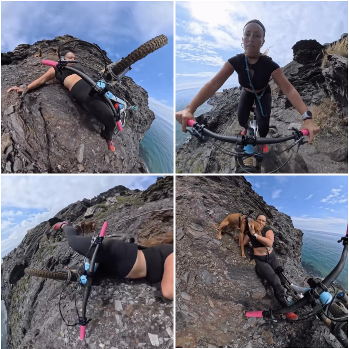 Captado en cámara: ciclista pierde el control y cae cerca de un barranco durante su recorrido