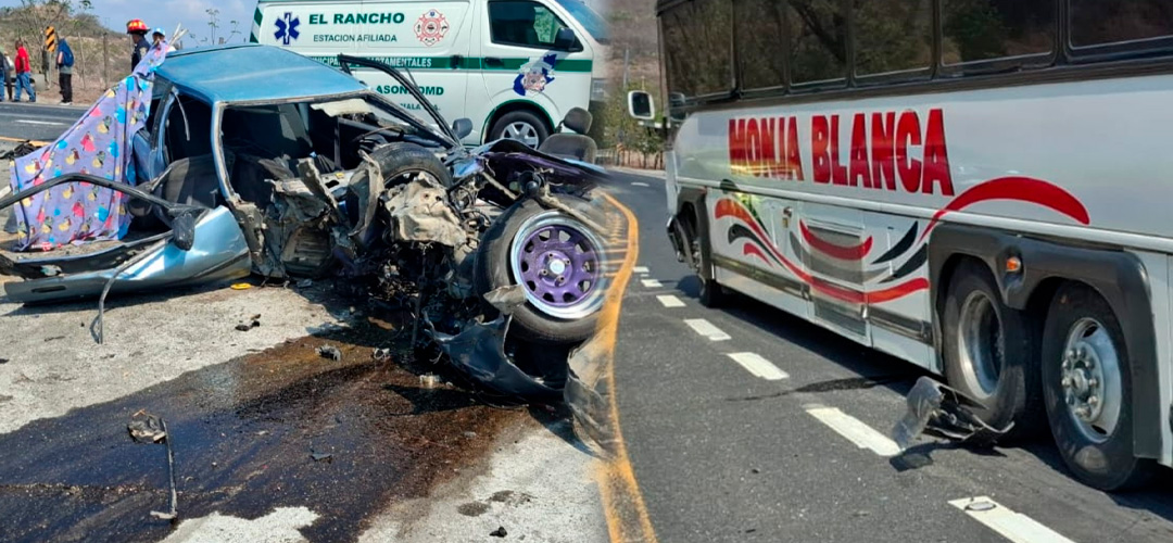 Accidente entre automóvil y bus en ruta al Atlántico deja un muerto y tres heridos