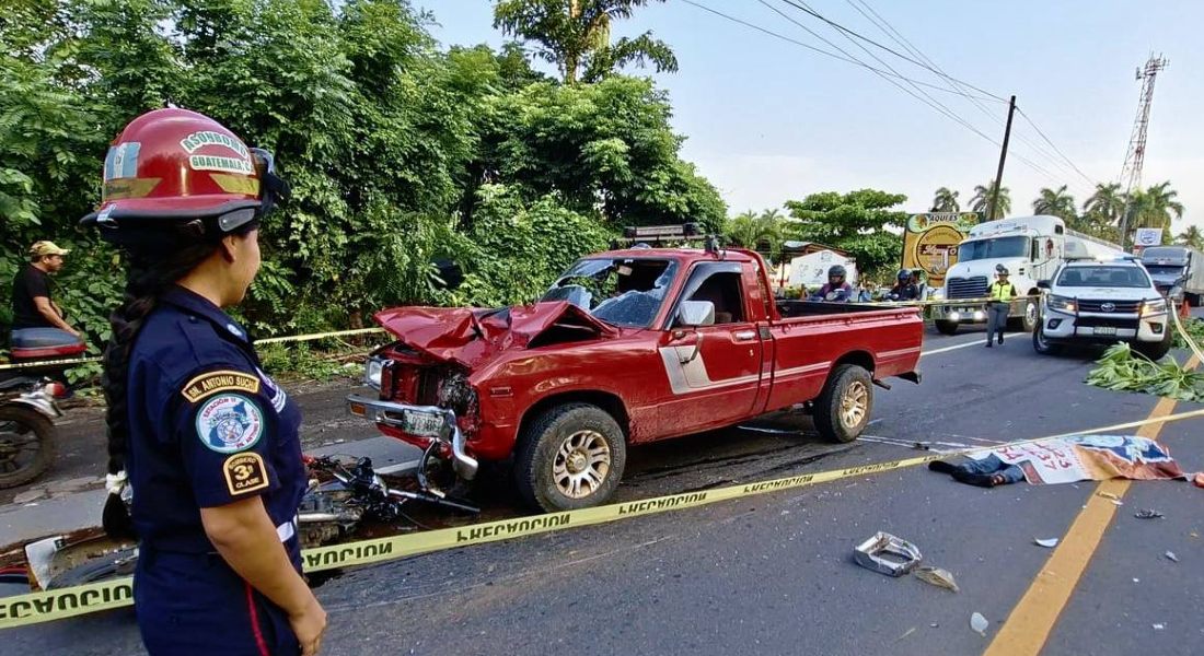 Motorista sufre fatal accidente en Chicacao, Suchitepéquez