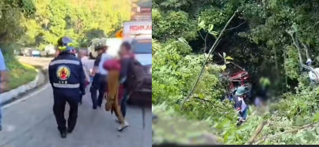 Bus pierde el control y cae a barranco en ruta Interamericana