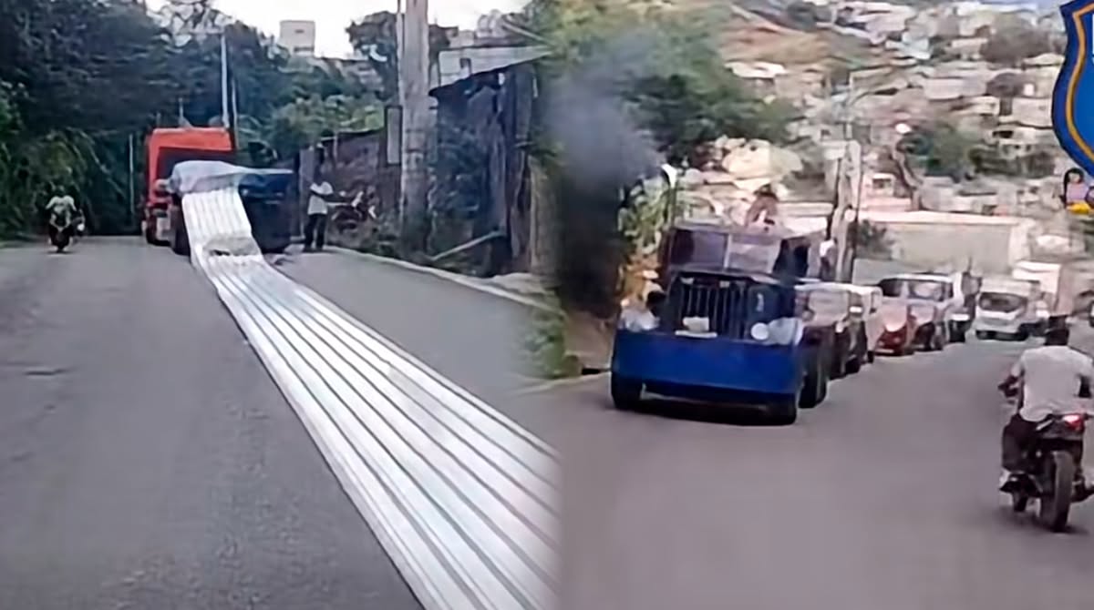 Láminas obstaculizan el paso en ruta de Bárcena