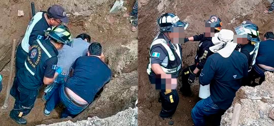 Hombre es rescatado con vida tras quedar soterrado en Totonicapán