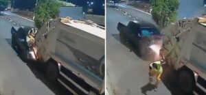 Recolector sobrevive a aparatoso choque en Brasil