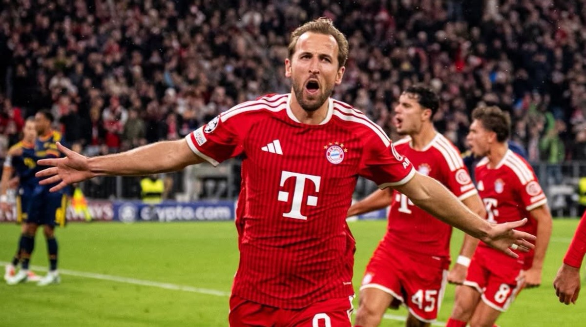 Harry Kane se lamenta por el Bayern ante el Arsenal en Champions League